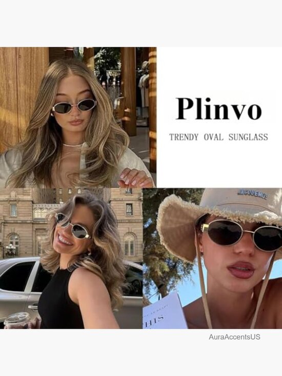 Polarized Retro Oval Sunglasses UV400 Protection 90s Metal Frame